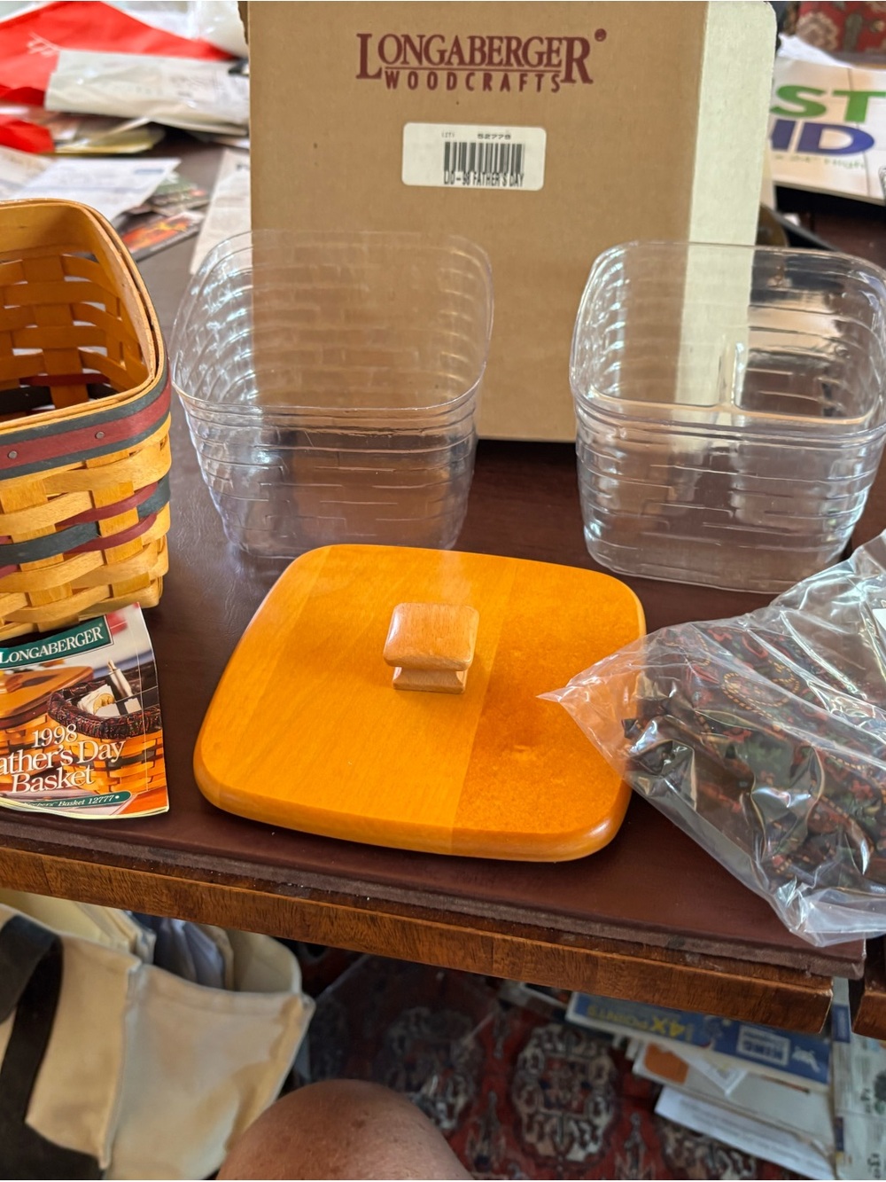 Longaberger 1998 Father's Day Finder's Keepers Basket Combo COMPLETE Set NIB